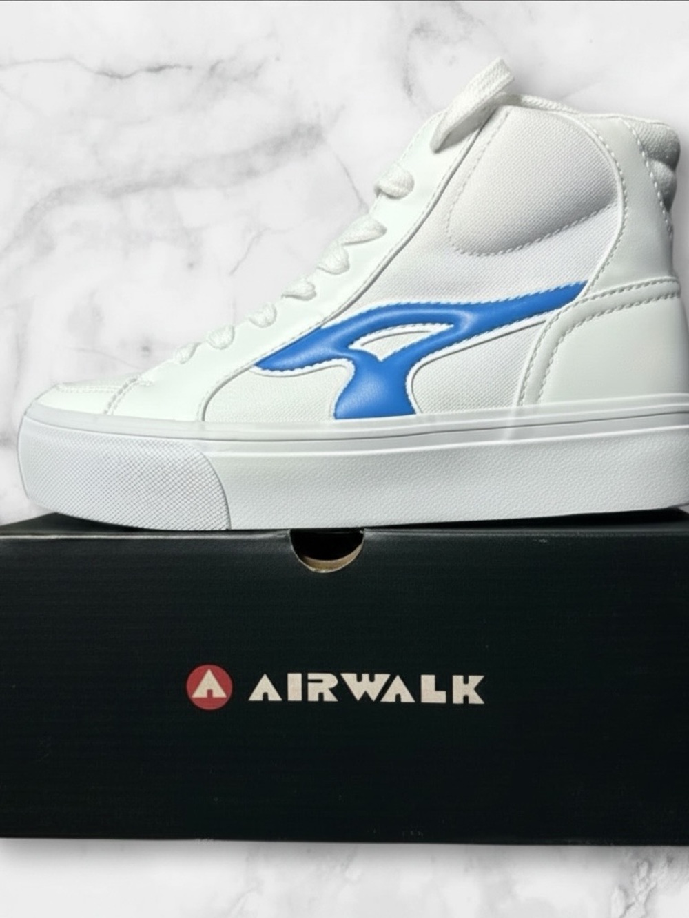 Men’s Airwalk Aurora3 White and Blue High-Top Sneakers (6.5) NWT - Picture 4 of 5
